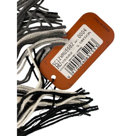 Missoni Womens Scarf Chevron OS Fringe Striped Bohemian Black Gray Purple NWT - Picture 4 of 5